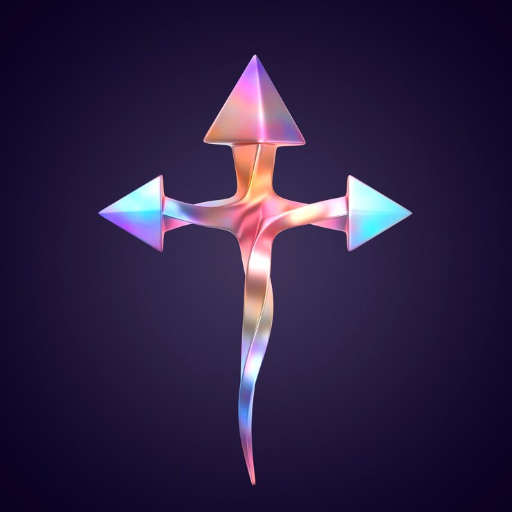 Ücretsiz PSD 3d rendering of arrow icon
