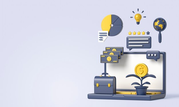 3d rendering of smart financial app