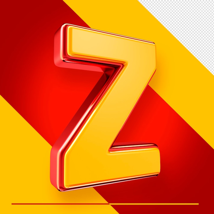 Ücretsiz PSD a letter z with a red and yellow background.
