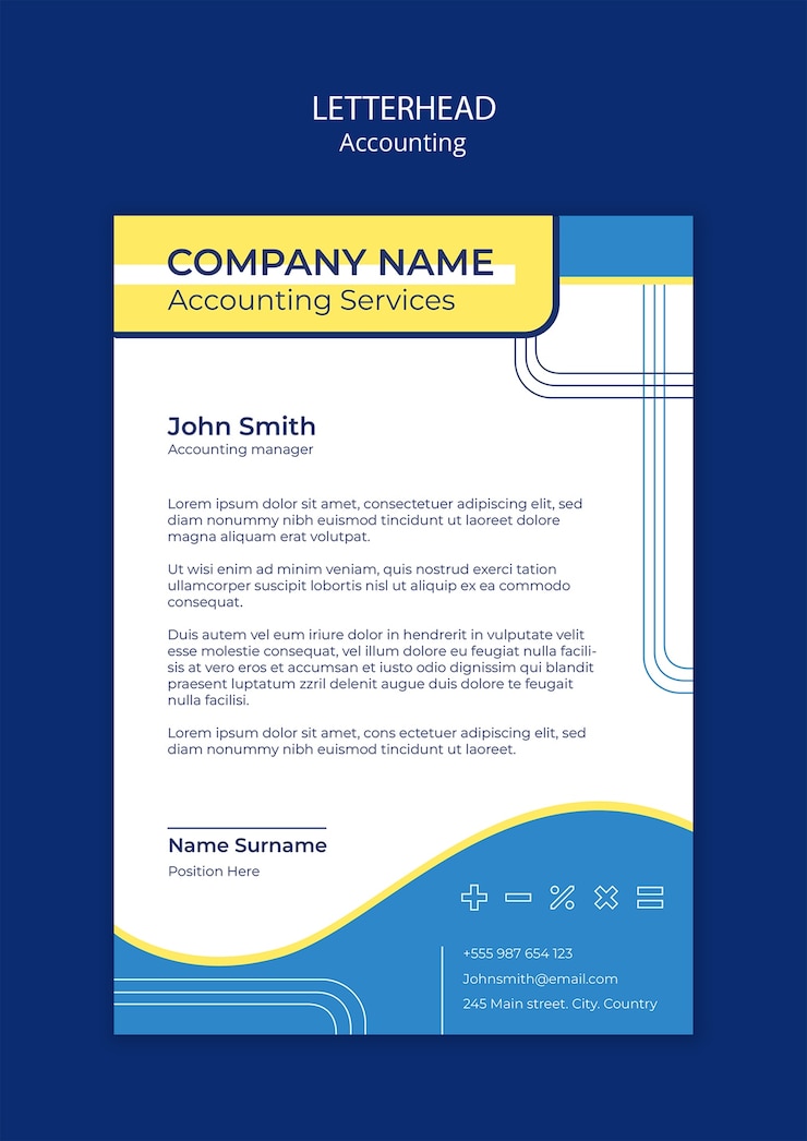 Ücretsiz PSD accounting letterhead template design
