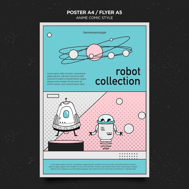 Anime comic style flyer template