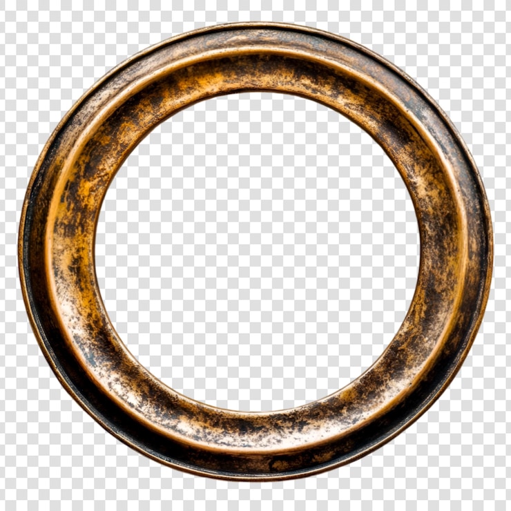 Ücretsiz PSD antique coppercolored picture frame on a transparent background