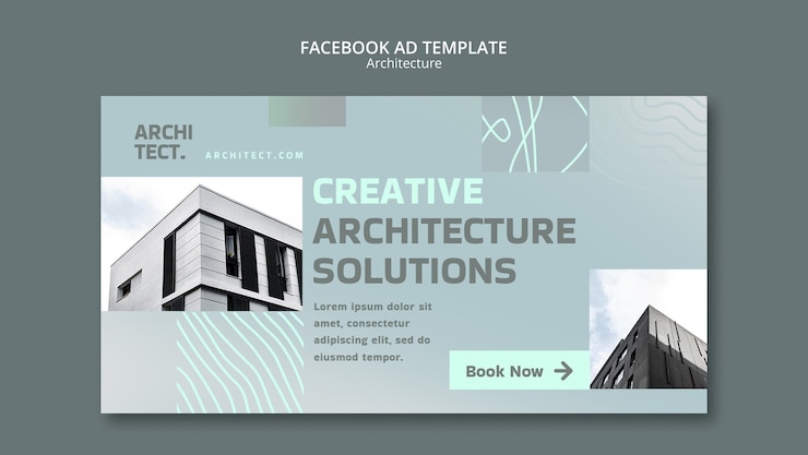 Ücretsiz PSD architecture and building social media promo template
