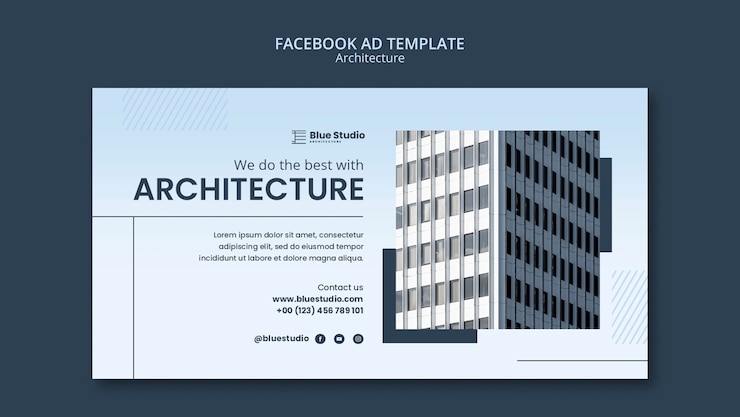 Ücretsiz PSD architecture social media promo template