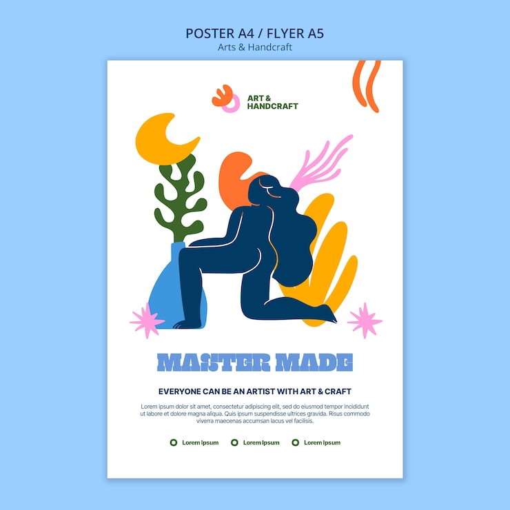 Ücretsiz PSD arts and handcraft event poster template