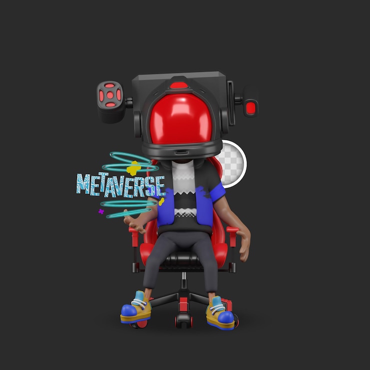 Ücretsiz PSD avatar representing the metaverse. 3d illustration