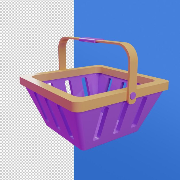 bag basket online shop 3d illustration