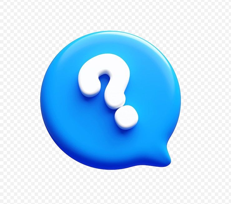 Ücretsiz PSD blue question mark icon 3d illustration background
