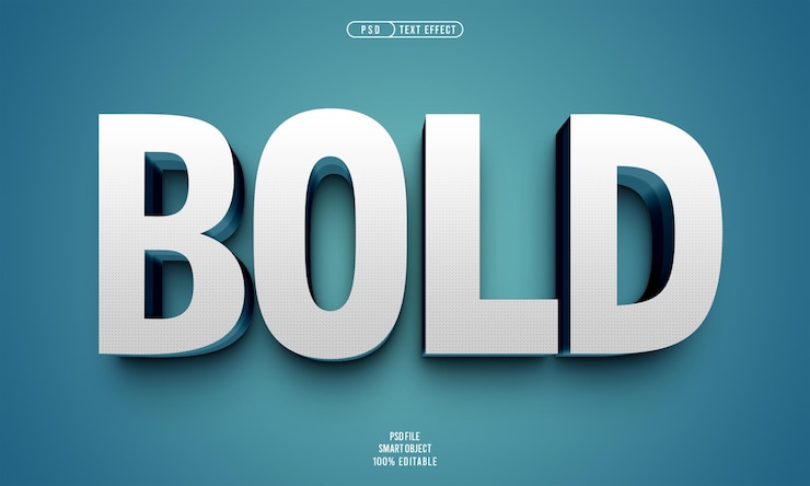 Ücretsiz PSD bold 3d editable text effect