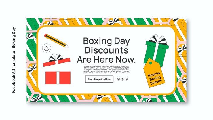 Ücretsiz PSD boxing day celebration  facebook template