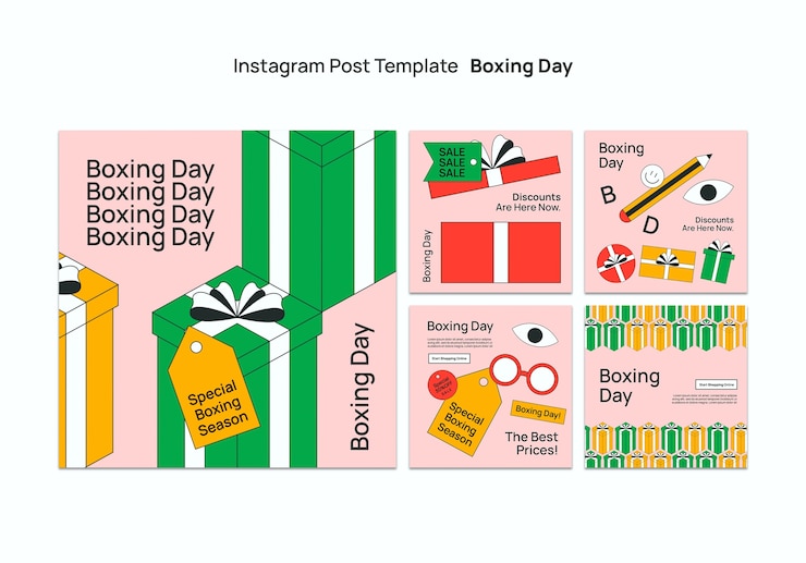 Ücretsiz PSD boxing day kutlaması instagram gönderileri