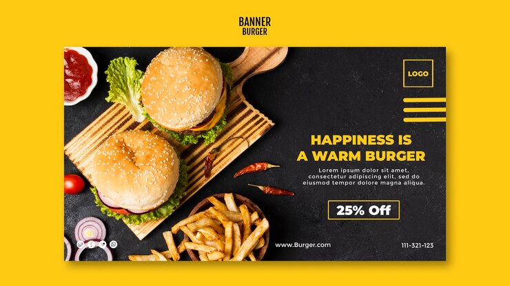 Ücretsiz PSD burger banner şablonu