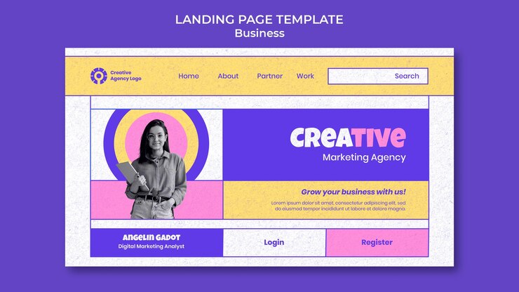Ücretsiz PSD business landing page design template
