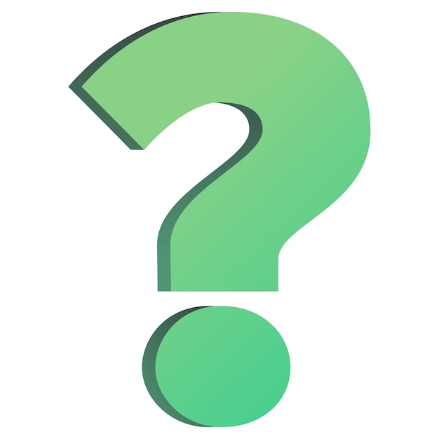 Cartoon question mark isolated