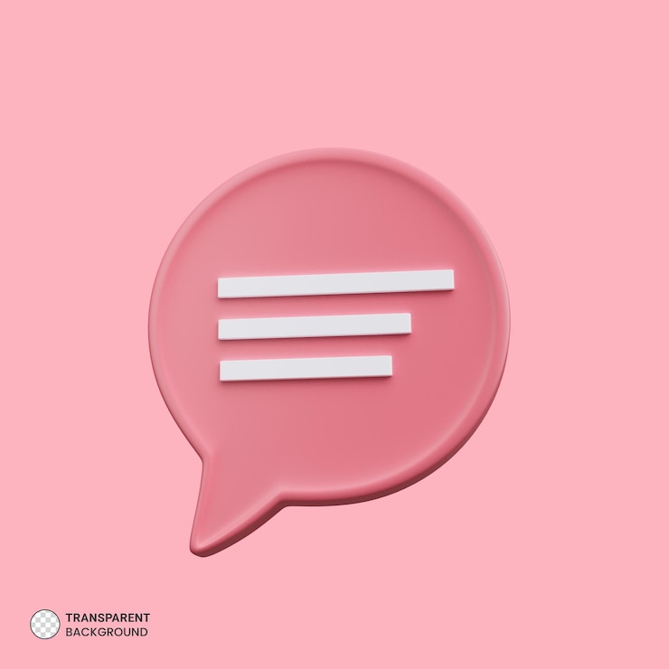 Ücretsiz PSD chat message notification icon isolated 3d render illustration