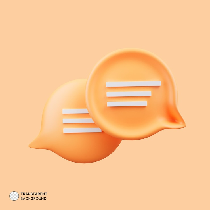 Ücretsiz PSD chat message notification icon isolated 3d render illustration