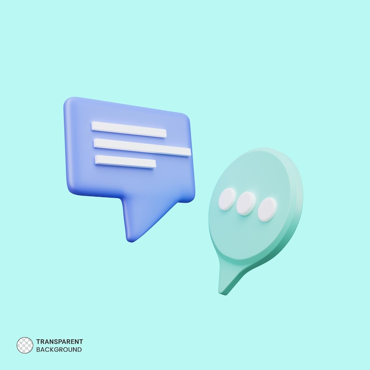 Ücretsiz PSD chat message notification icon isolated 3d render illustration