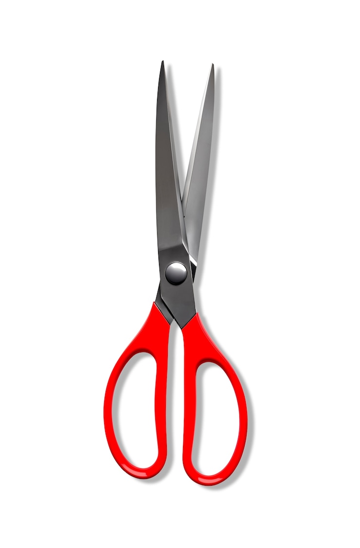 Ücretsiz PSD close up on office supply scissors item