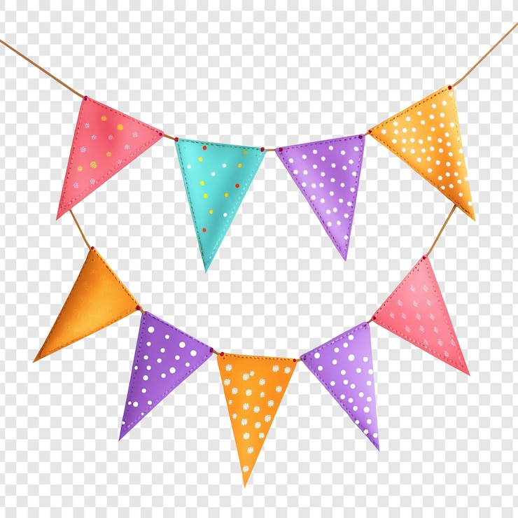 Ücretsiz PSD colorful bunting flags for festive celebrations