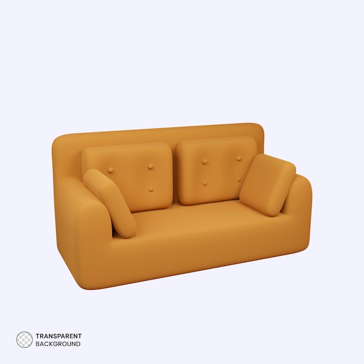 Ücretsiz PSD cozy sofa set icon isolated 3d render illustration