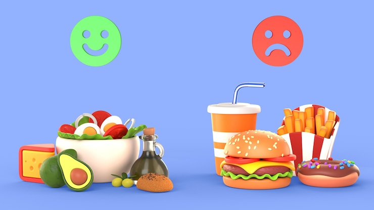Ücretsiz PSD delicious healthy and fast food
