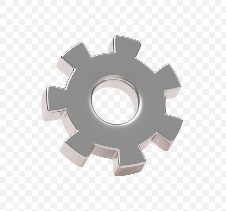 Ücretsiz PSD dişli çark takım çalışması makine mühendisliği aletleri inşaat 3d simgesi işareti veya sembol mockup illüstrasyonu