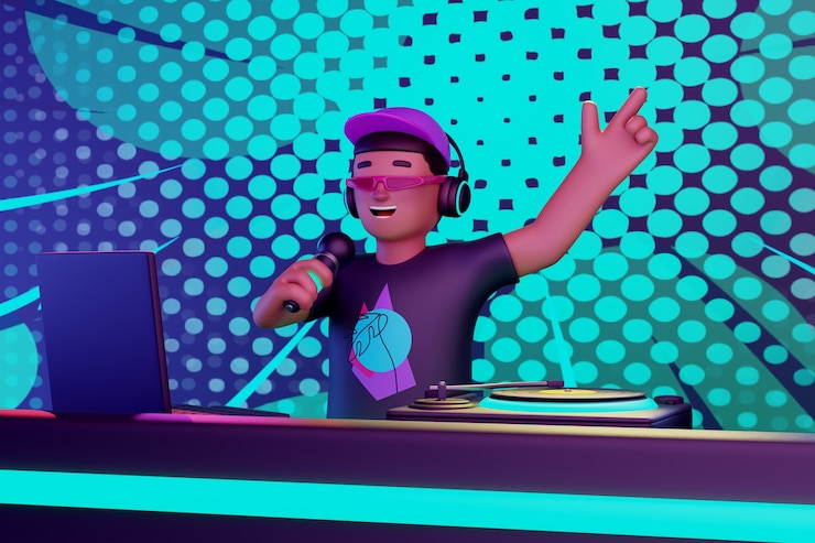 Ücretsiz PSD dj karakterinin 3d render'ı