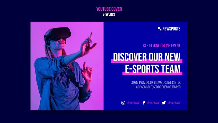 Ücretsiz PSD e-sports youtube cover design template