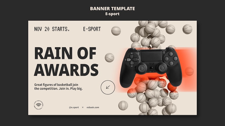 Ücretsiz PSD esport banner template design