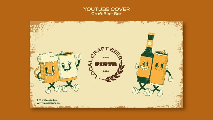 Ücretsiz PSD flat design beer day youtube cover