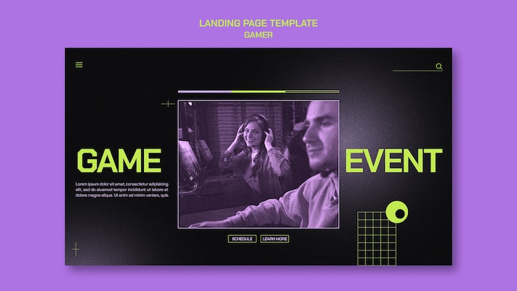 Ücretsiz PSD gaming event landing page template