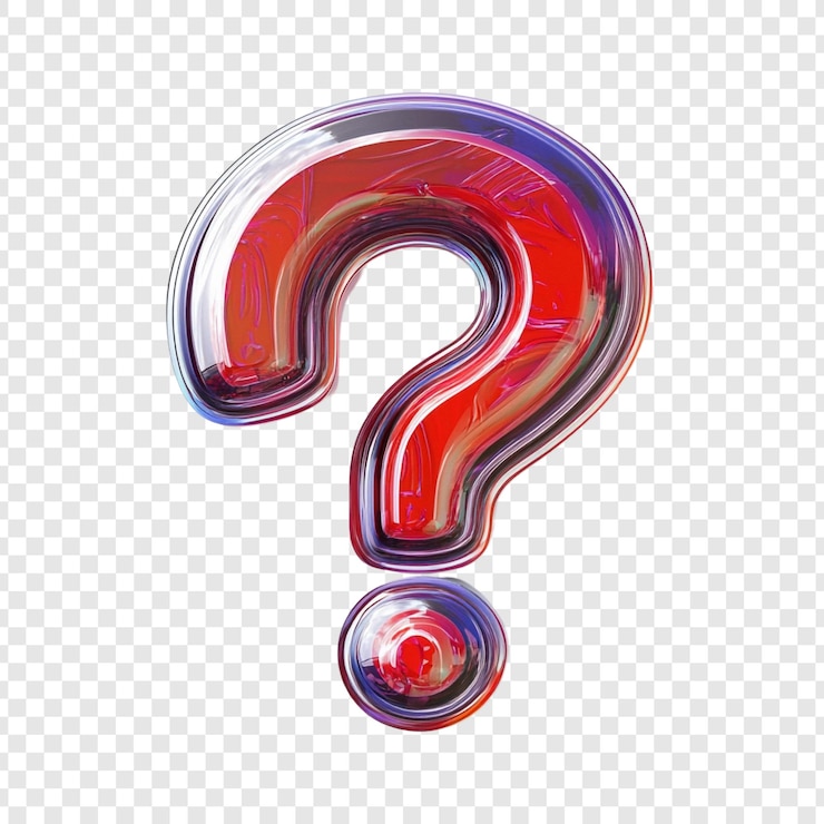 Ücretsiz PSD glassy red question mark enigma and inquiry