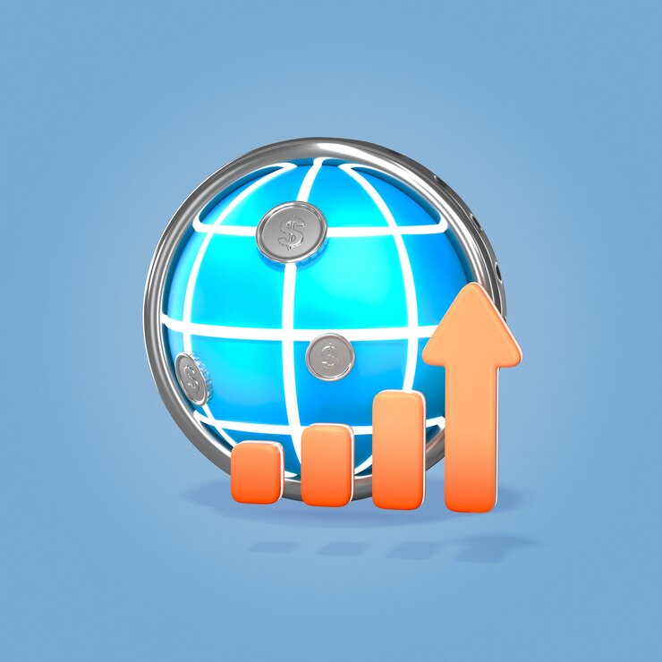 Ücretsiz PSD global finance and economic growth visualization