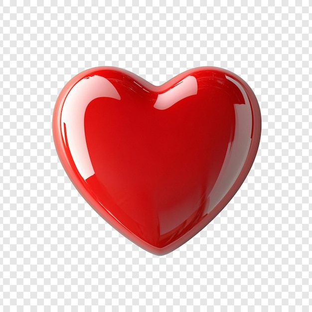 glossy red heart symbol a 3d render of a shiny heart