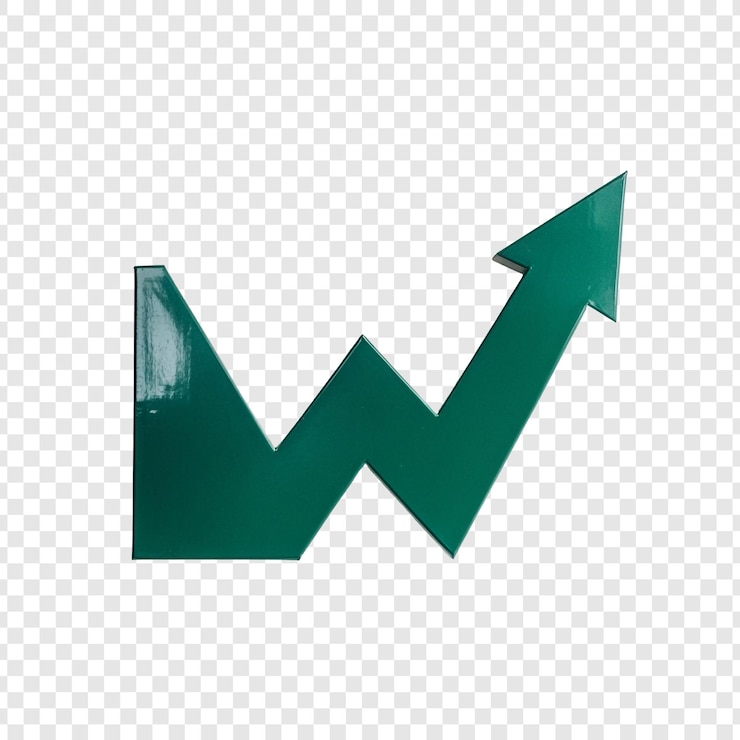 Ücretsiz PSD green upward arrow growth progress and success