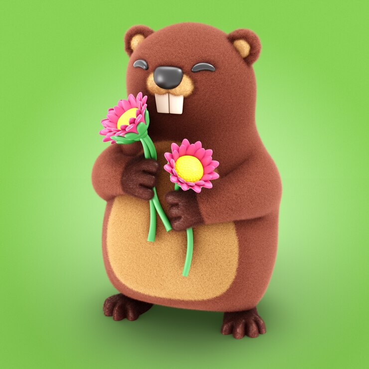 Ücretsiz PSD groundhog günü simgesinin 3d render’ı