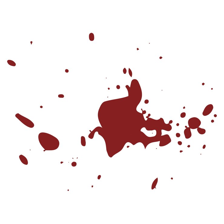 Ücretsiz PSD hand drawn blood splatter isolated