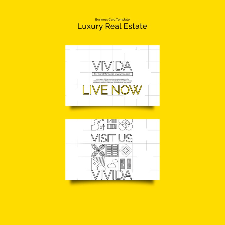 Ücretsiz PSD horizontal business card template for luxury real estate