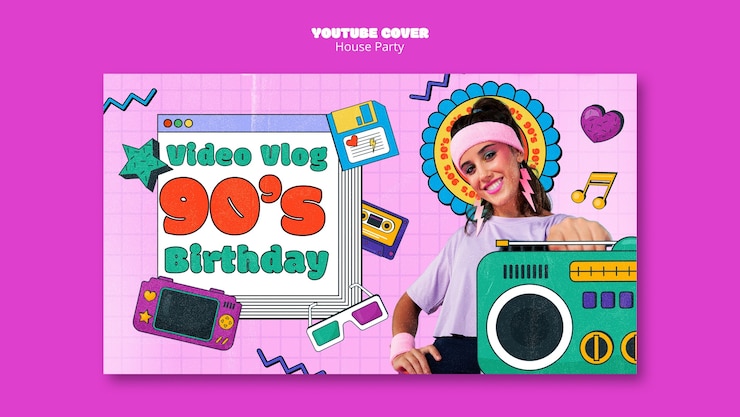 Ücretsiz PSD house party template design