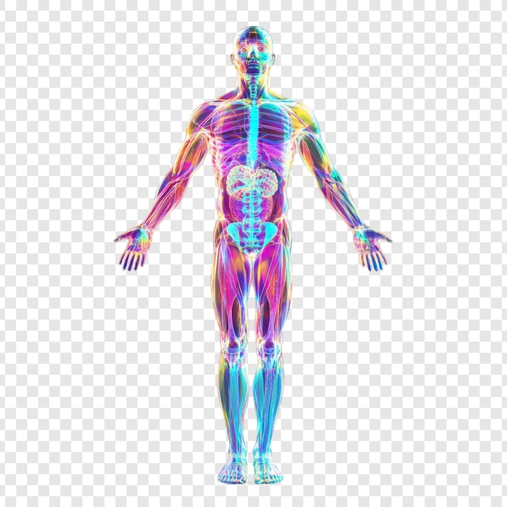 Ücretsiz PSD human anatomy a vibrant 3d model of the muscular and skeletal system