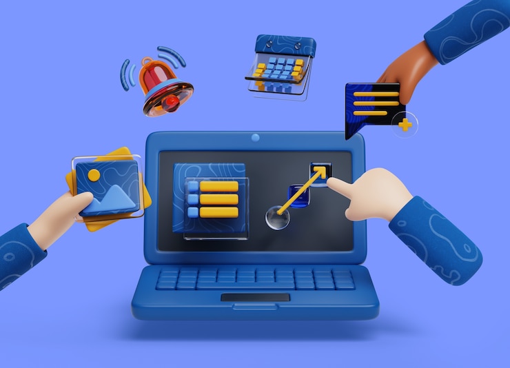 Ücretsiz PSD interface with hands sales background