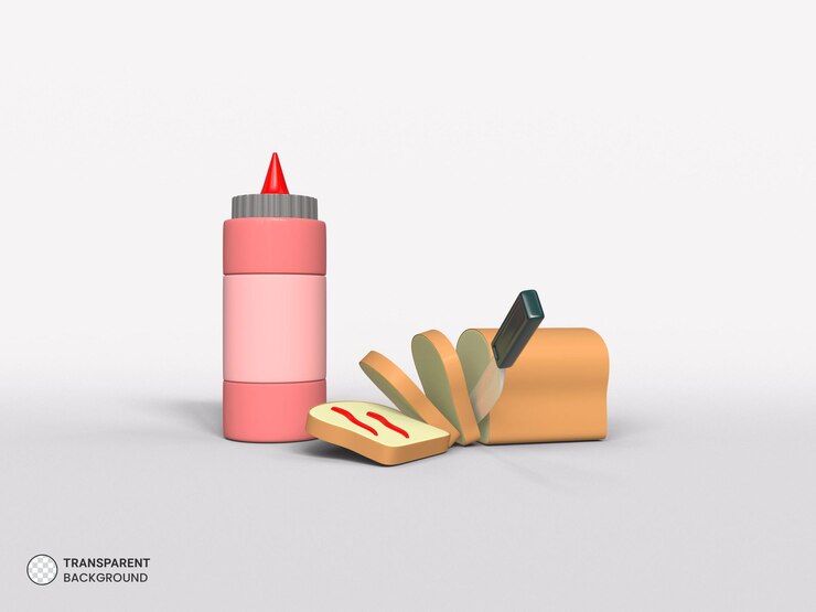 Ücretsiz PSD kahvaltılık öğe simgesi i̇zole 3d render i̇llüstrasyon