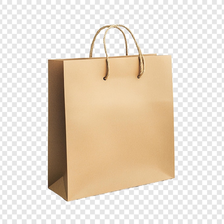 Ücretsiz PSD kraft paper shopping bag mockup a blank canvas for branding