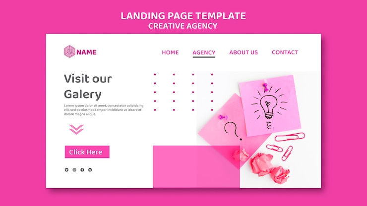Ücretsiz PSD landing page creative agency template