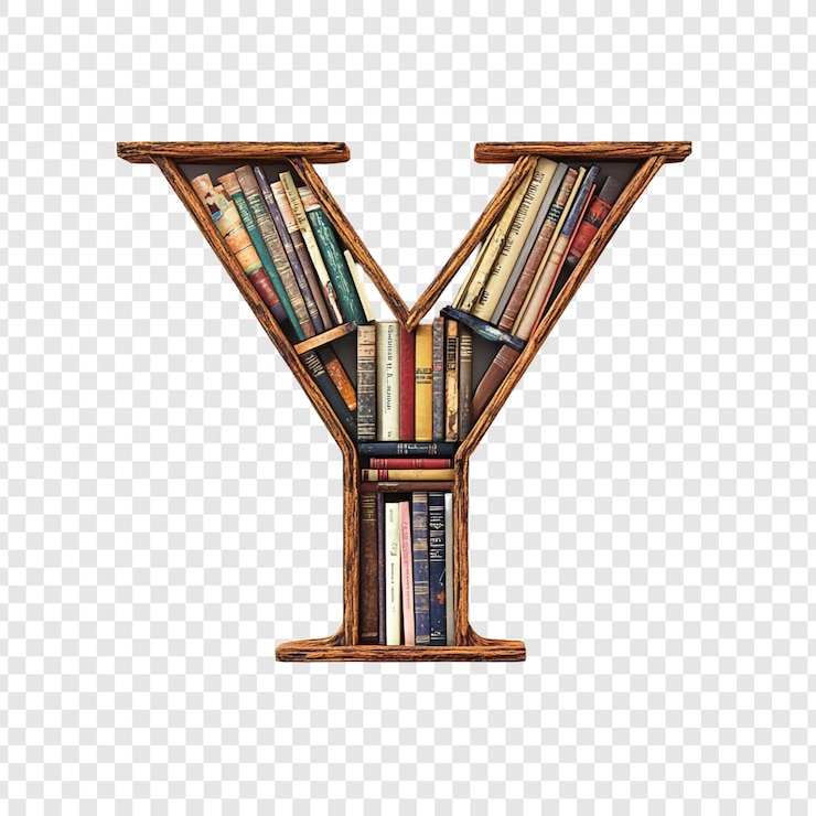 Ücretsiz PSD letter y bookcase a creative alphabet design