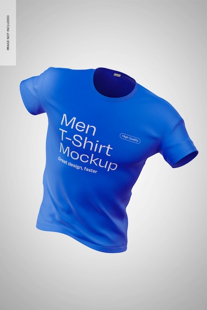 men t shirt mockup floating