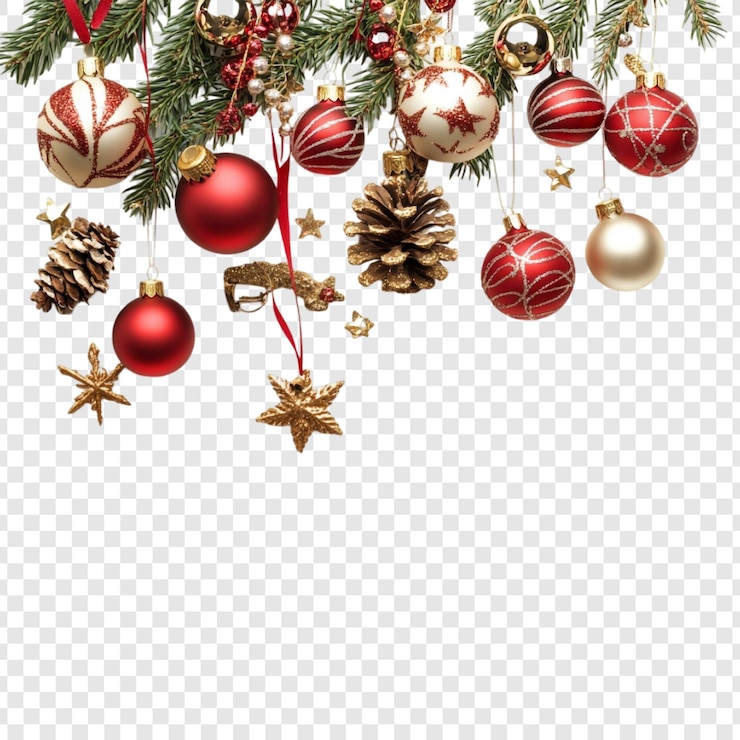 Ücretsiz PSD merry christmas ornament border festive decoration