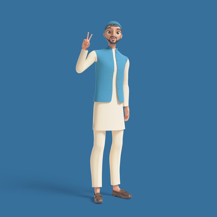 Ücretsiz PSD müslüman adam ile 3d illüstrasyon