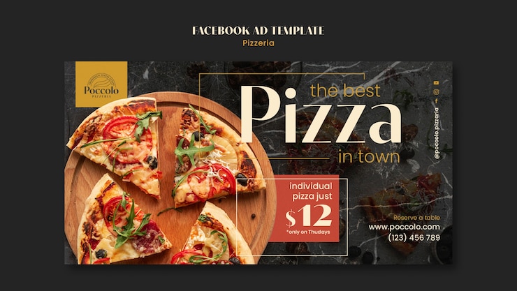 Ücretsiz PSD pizzeria design template