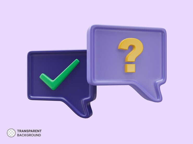 Ücretsiz PSD question mark confirmed signs of false rejection icon 3d render isolated